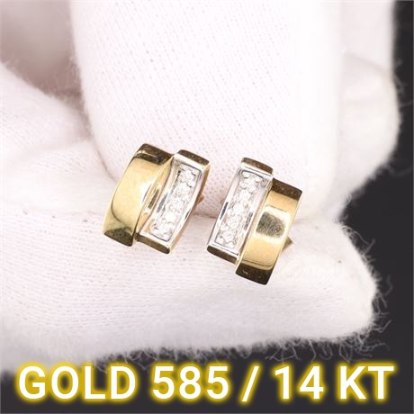 Ohrschmuck mit Brillant 0.055 ct.  / GG585 / Ex-VK: 519,- € / 2349-JWG