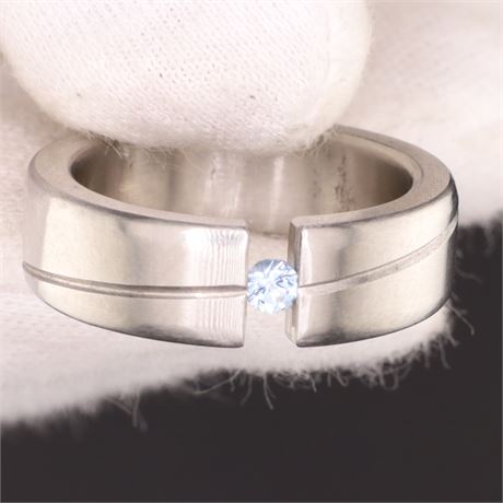 Ring synth. Stein / W57 / (Edel)Stahl / Ex-VK: 69,- € / 1054-JWG