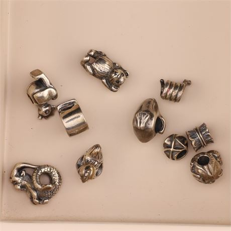 Konvolut Silverbeads - ca. 10 Stück / Glas / SI925 / Ex-VK: 150,- € / 2817-JWG