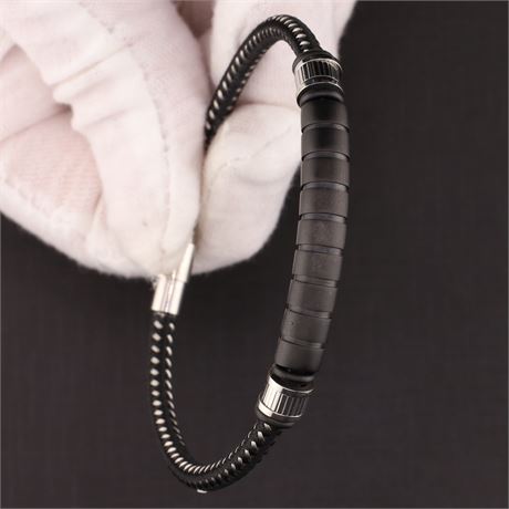 B-Armband ES 000 IP schw. 22 cm / (Edel)Stahl / Ex-VK: 49,- € / 3948-JWG