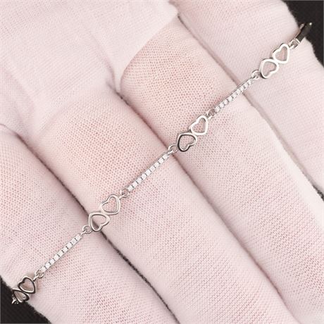 Armband Zirkonia Herz / SI925 / Ex-VK: 65,- € / 3800-JWG