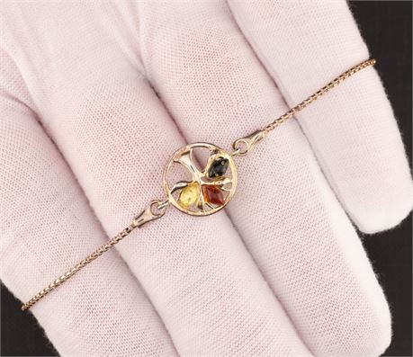 Armband Lebensb. Bernst. ES / SI925 / Ex-VK: 75,- € / 3799-JWG