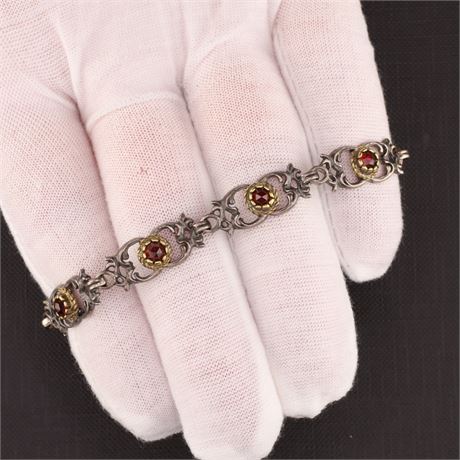 Armband Granat BC  / SI925 / Ex-VK: 221,- € / 3944-JWG