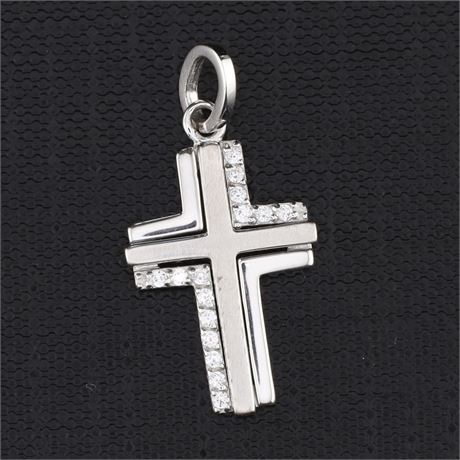 Anhänger Kreuz Zirkonia / SI925 / Ex-VK: 79,- € / 3283-JWG