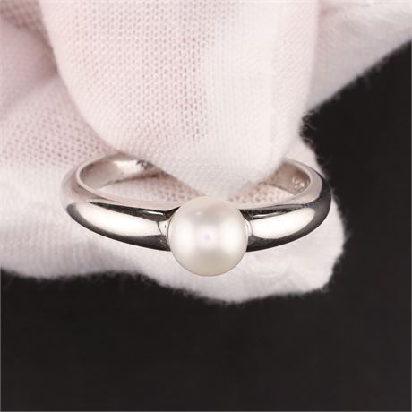 Ring mit Perle / W58 / SI925 / Ex-VK: 59,- € / 3795-JWG