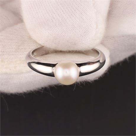 Ring mit Perle / W54 / SI925 / Ex-VK: 59,- € / 552-JWG