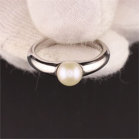 Ring mit Perle / W52 / SI925 / Ex-VK: 59,- € / 484-JWG