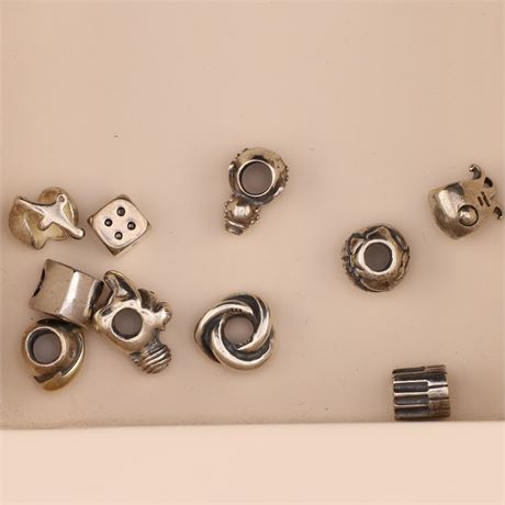 Konvolut Silverbeads - ca. 10 Stück / Glas / SI925 / Ex-VK: 150,- € / 2815-JWG