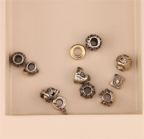 Konvolut Silverbeads - ca. 10 Stück / Glas / SI925 / Ex-VK: 150,- € / 2819-JWG