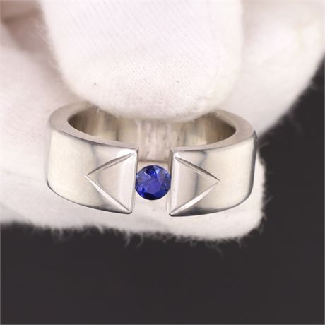 Ring synth. Stein / W58 / (Edel)Stahl / Ex-VK: 69,- € / 715-JWG