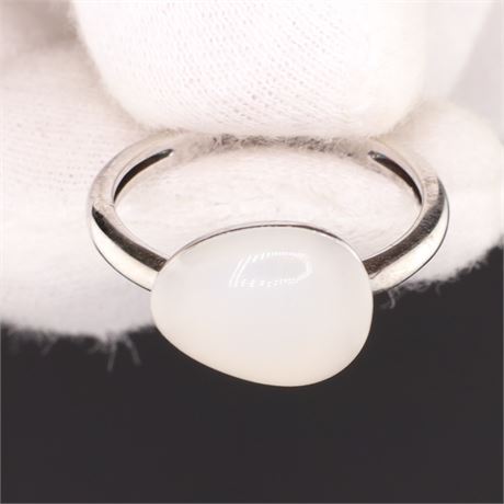 Ring weißer Stein / W54 / SI925 / Ex-VK: 69,- € / 1232-JWG