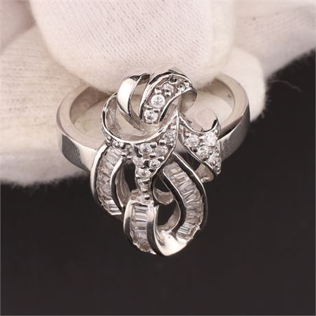 Ring Zirkonia  / W58 / SI925 / Ex-VK: 72,- € / 498-JWG