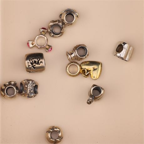 Konvolut Silverbeads - ca. 10 Stück / Glas / SI925 / Ex-VK: 150,- € / 2824-JWG