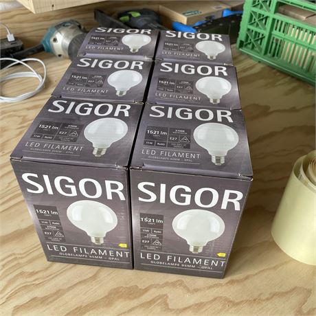 Posten 6 Stück LED Glühbirnen Sigor LED Filament 1521 lm - ID: 61-KP