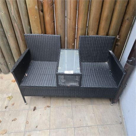 Rattan 2er Bank - ID: 165-WF