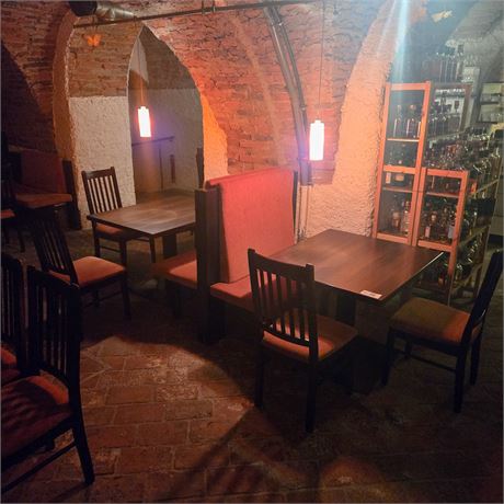 Doppelsitzecke komplett (inkl. 2 Tische & 5 Stühle) - ID: 4-BGP