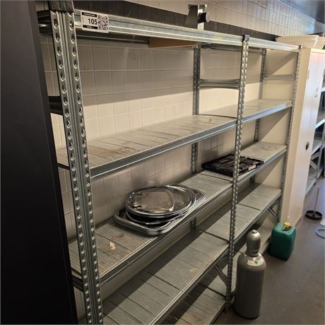 2 Stahlregale + Posten Tabletts - ID: 105-LLG