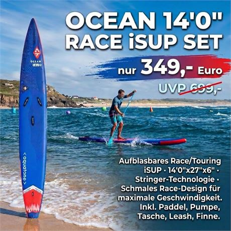 Aztron OCEAN 14'0" Race iSUP Komplettset - ID: 8-SUP
