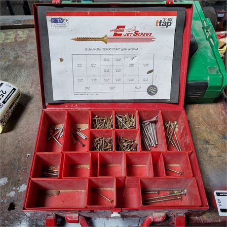 JET-Screws Metallkoffer mit Schraubensortiment - ID: 252-REB