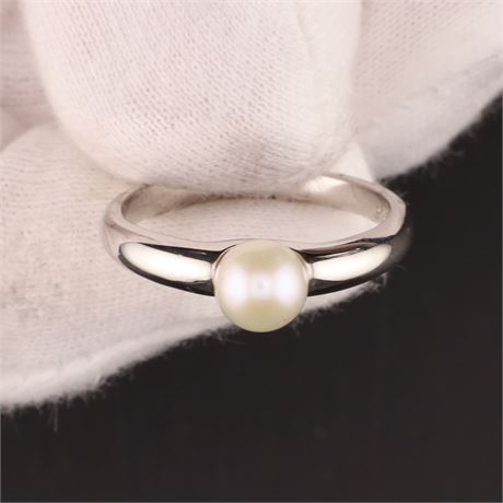 Ring mit Perle, Silber 925, Weite 58 - ID: 480-JWG