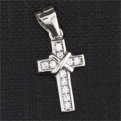 Collier Kreuz Zirkonia, Silber 925 - ID: 3275-JWG
