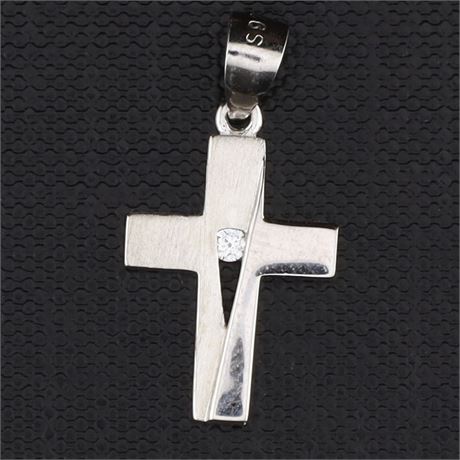 Collier Kreuz Zirkonia, Silber 925 - ID: 3164-JWG