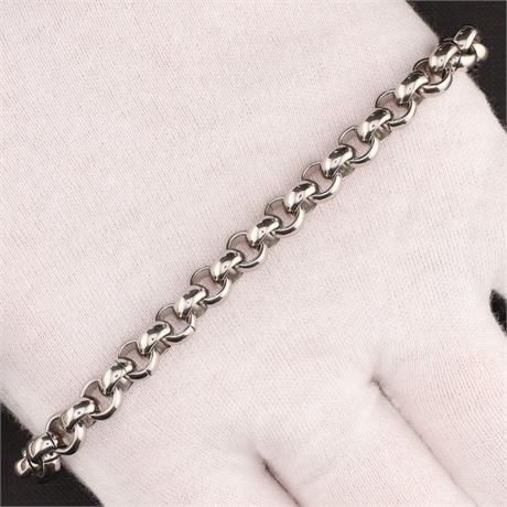 Armband Erbskette Edel 19cm, Edelstahl - ID: 3234-JWG