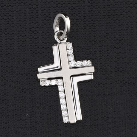 Anhänger Kreuz Zirkonia, Silber 925 - ID: 3283-JWG