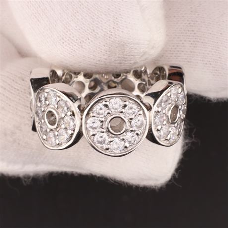 Ring runde Zirkonia, Silber 925, Weite 55 - ID: 527-JWG