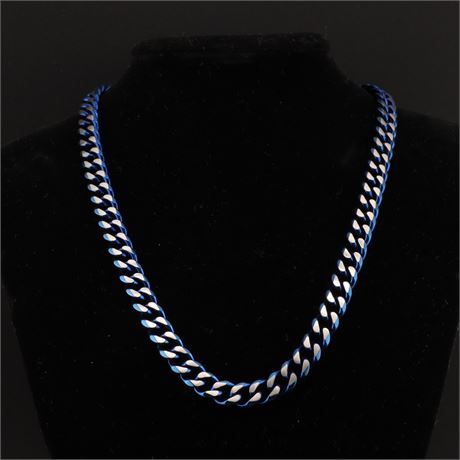 Collier blau Edel, Edelstahl - ID: 2659-JWG