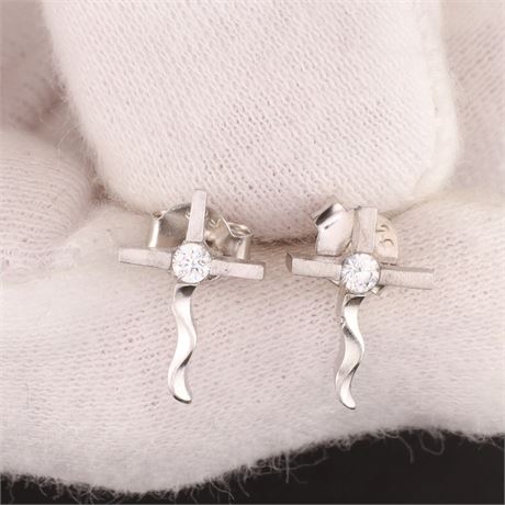 Ohrstecker Kreuz, Silber 925 - ID: 5416-JWG