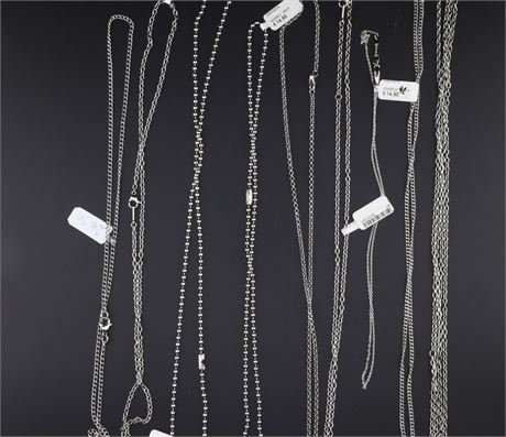Konvolut 10 Stück - Stahlkette, Edelstahl - ID: 2796-JWG