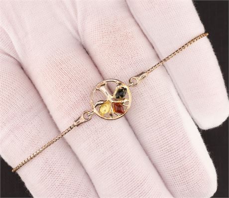 Armband Lebensb. Bernst. ES, Silber 925 - ID: 3799-JWG