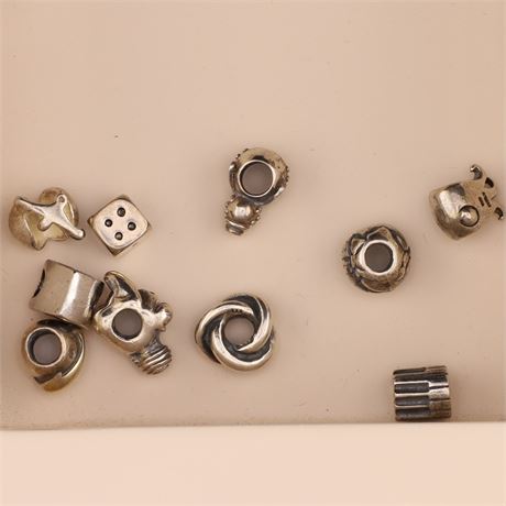 Konvolut Silverbeads - ca. 10 Stück, Silber 925 - ID: 2816-JWG