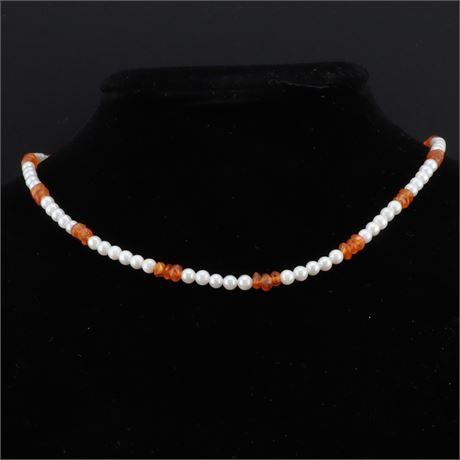 Collier SW und Feueropal - ID: 636-JWG