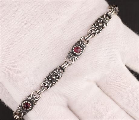 Armband Granat, Silber 925 - ID: 3714-JWG
