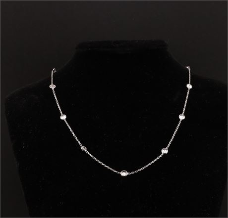 Collier Steine Glas, Silber 925 - ID: 5372-JWG