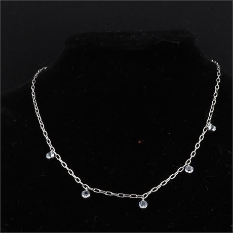 Collier Zirkonia 40-45cm, Silber 925 - ID: 1261-JWG