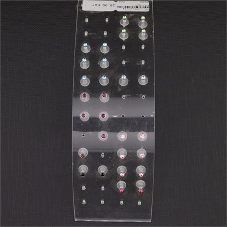 Konvolut 14 Paar Ohrstecker Zirkonia, Silber 925 - ID: 4563-JWG