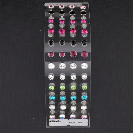Konvolut 24 Paar Ohrstecker Zirkonia, Silber 925 - ID: 4562-JWG