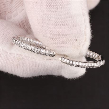 Creolen Zirkonia versch. Farb, Silber 925 - ID: 5025-JWG