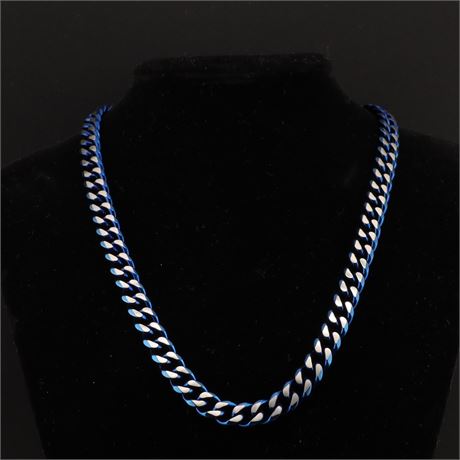 Collier blau Edel, Edelstahl - ID: 2657-JWG