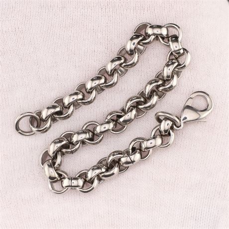 Armband Erbskette Edel 23cm, Edelstahl - ID: 3256-JWG