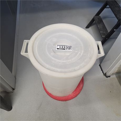 Pizzamehl-Kübel mit Deckel, Kunststoff, weißlich-transparent - ID: 133-PPA