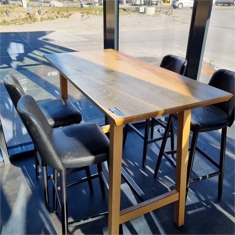 Sitzgruppe: Stehtisch + 4 Barhocker - ID: 23-PPA