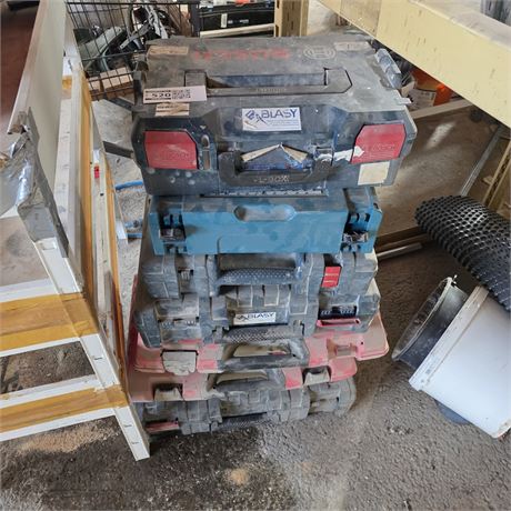 7 Maschinenkoffer, leer, Kunststoff, u. a. Bosch L-BOXX - ID: 520-REB